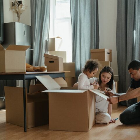 A family removing furniture from their home in Bendigo.